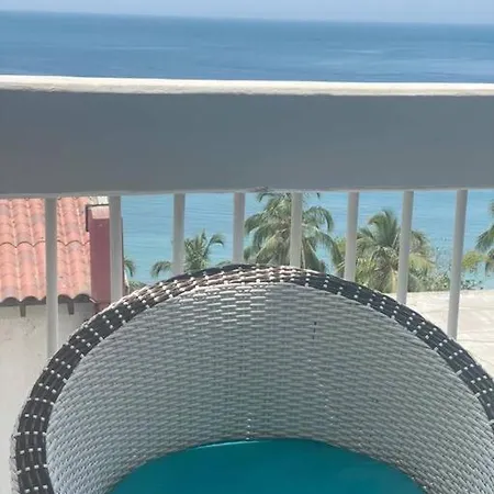 Lujoso, Frente A La Playa, Con Terraza Y Vista Al Mar . Apartment Santa Marta  Exterior photo
